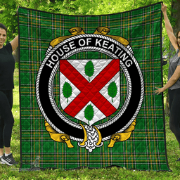Scottish House Of Keating Irish Coat of Arms Family Crest Quilt Irish National Tartan Irish County Quilts