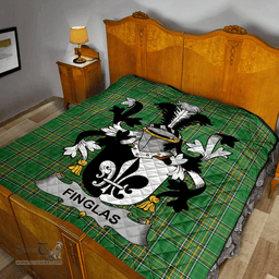 Scottish Finglas Irish Coat of Arms Family Crest Quilt Irish National Tartan Irish County Quilts