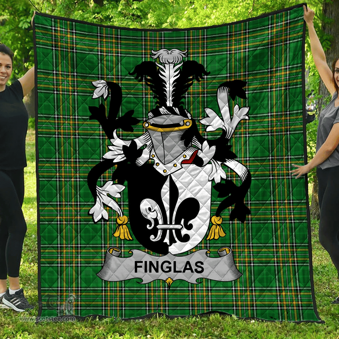 Scottish Finglas Irish Coat of Arms Family Crest Quilt Irish National Tartan Irish County Quilts