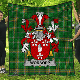 Scottish Worsopp Irish Coat of Arms Family Crest Quilt Irish National Tartan Irish County Quilts