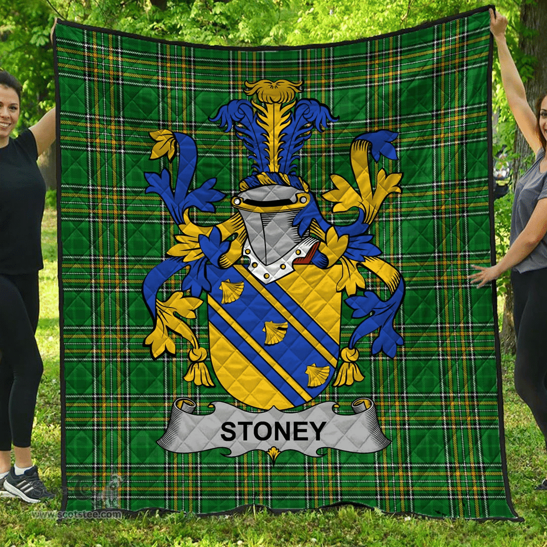 Scottish Stoney Irish Coat of Arms Family Crest Quilt Irish National Tartan Irish County Quilts