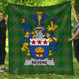 Scottish Bevens Irish Coat of Arms Family Crest Quilt Irish National Tartan Irish County Quilts