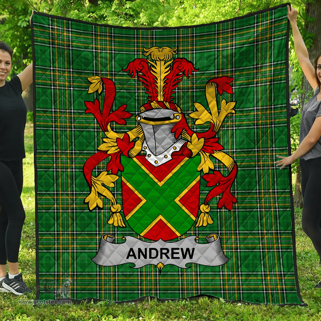 Scottish Andrew Irish Coat of Arms Family Crest Quilt Irish National Tartan Irish County Quilts