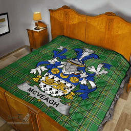 Scottish Mcveagh Or Mcfingah Irish Coat of Arms Family Crest Quilt Irish National Tartan Irish County Quilts