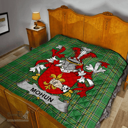 Scottish Mohun Or Mohan Irish Coat of Arms Family Crest Quilt Irish National Tartan Irish County Quilts