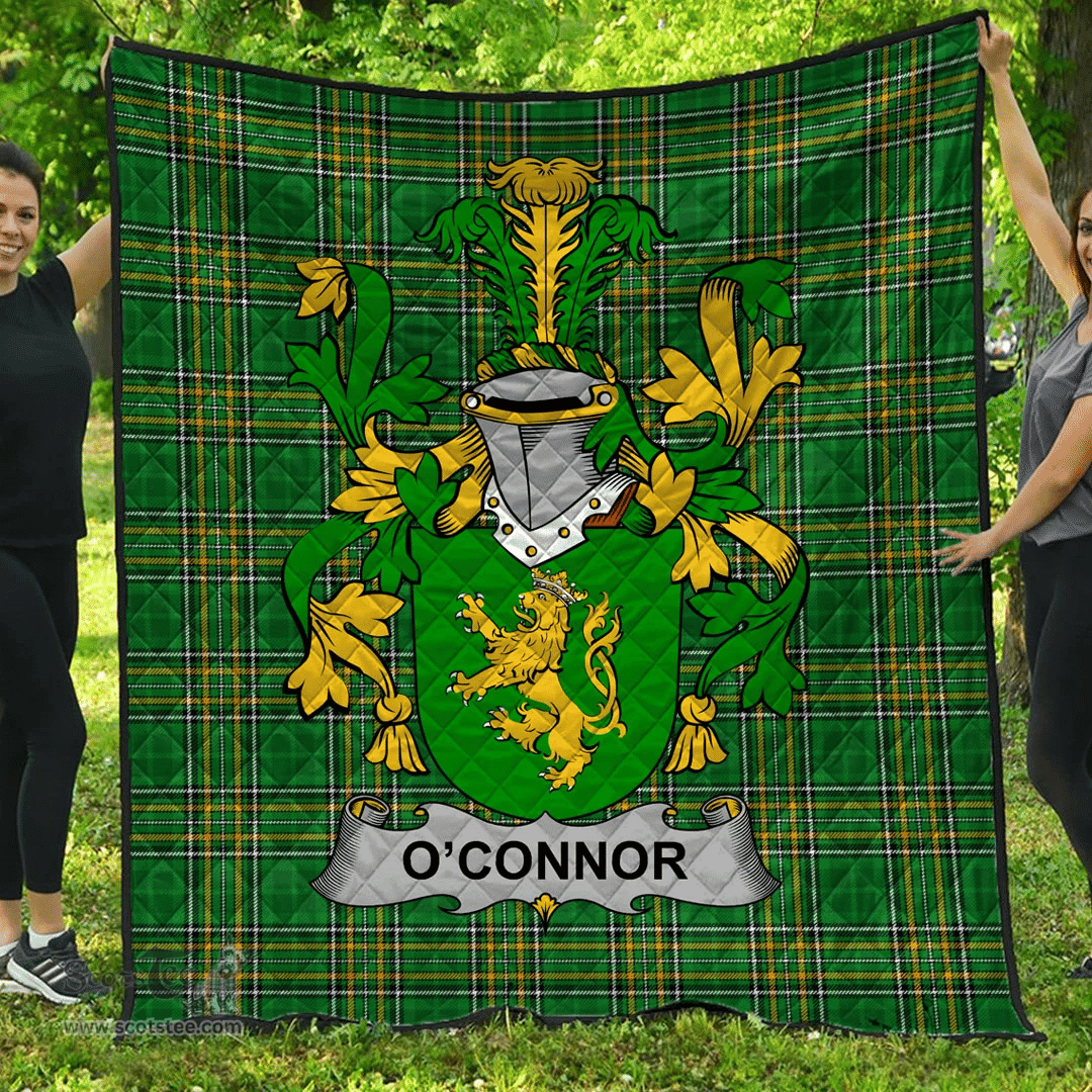 Scottish Connor Or O'Connor (Kerry) Irish Coat of Arms Family Crest Quilt Irish National Tartan Irish County Quilts