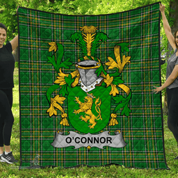Scottish Connor Or O'Connor (Kerry) Irish Coat of Arms Family Crest Quilt Irish National Tartan Irish County Quilts
