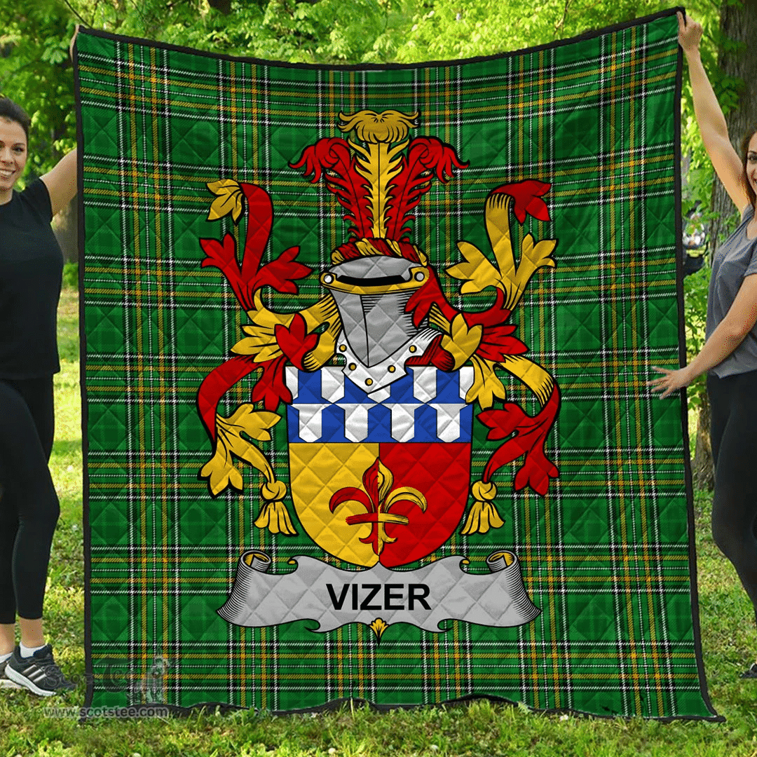 Scottish Vizer Irish Coat of Arms Family Crest Quilt Irish National Tartan Irish County Quilts