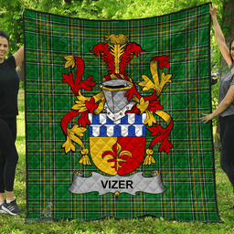 Scottish Vizer Irish Coat of Arms Family Crest Quilt Irish National Tartan Irish County Quilts