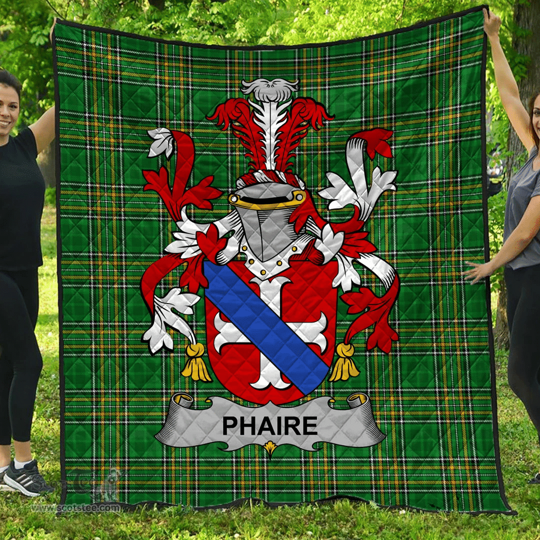 Scottish Phaire Irish Coat of Arms Family Crest Quilt Irish National Tartan Irish County Quilts