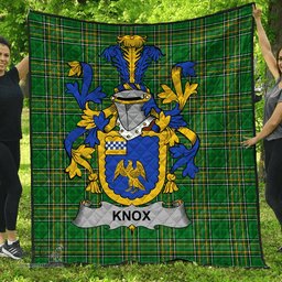 Scottish Knox Irish Coat of Arms Family Crest Quilt Irish National Tartan Irish County Quilts