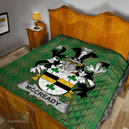 Scottish Mccready Or Mccreadie Irish Coat of Arms Family Crest Quilt Irish National Tartan Irish County Quilts