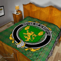 Scottish House Of O'Keeffe Irish Coat of Arms Family Crest Quilt Irish National Tartan Irish County Quilts