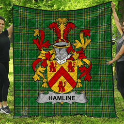 Scottish Hamline Irish Coat of Arms Family Crest Quilt Irish National Tartan Irish County Quilts