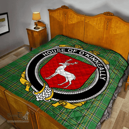 Scottish House Of O'Kinneally Irish Coat of Arms Family Crest Quilt Irish National Tartan Irish County Quilts