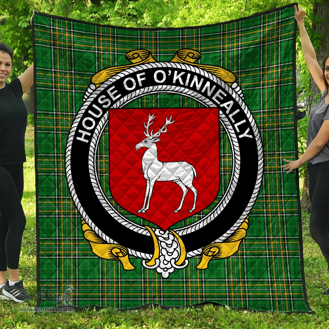 Scottish House Of O'Kinneally Irish Coat of Arms Family Crest Quilt Irish National Tartan Irish County Quilts