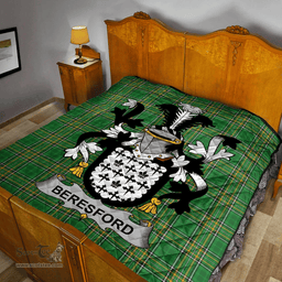 Scottish Beresford Irish Coat of Arms Family Crest Quilt Irish National Tartan Irish County Quilts