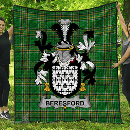 Scottish Beresford Irish Coat of Arms Family Crest Quilt Irish National Tartan Irish County Quilts
