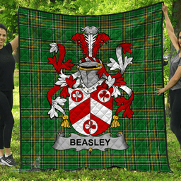 Scottish Beasley Irish Coat of Arms Family Crest Quilt Irish National Tartan Irish County Quilts