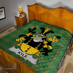 Scottish Kyle Irish Coat of Arms Family Crest Quilt Irish National Tartan Irish County Quilts