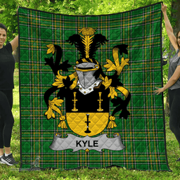 Scottish Kyle Irish Coat of Arms Family Crest Quilt Irish National Tartan Irish County Quilts