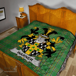 Scottish Warner Irish Coat of Arms Family Crest Quilt Irish National Tartan Irish County Quilts