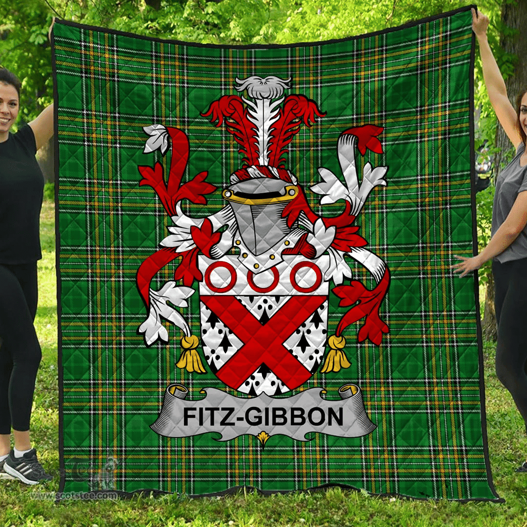 Scottish Fitz-Gibbon Irish Coat of Arms Family Crest Quilt Irish National Tartan Irish County Quilts