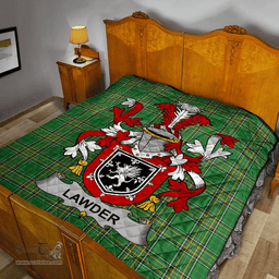 Scottish Lawder Or Lauder Irish Coat of Arms Family Crest Quilt Irish National Tartan Irish County Quilts