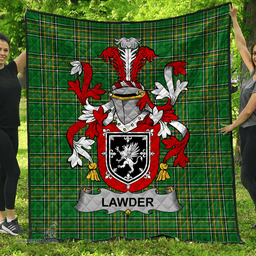 Scottish Lawder Or Lauder Irish Coat of Arms Family Crest Quilt Irish National Tartan Irish County Quilts