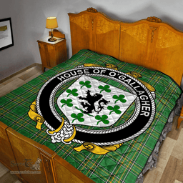 Scottish House Of O'Gallagher Irish Coat of Arms Family Crest Quilt Irish National Tartan Irish County Quilts