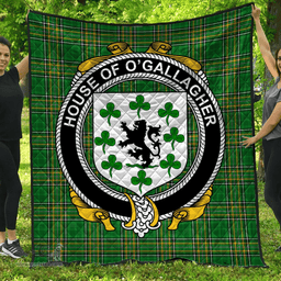 Scottish House Of O'Gallagher Irish Coat of Arms Family Crest Quilt Irish National Tartan Irish County Quilts
