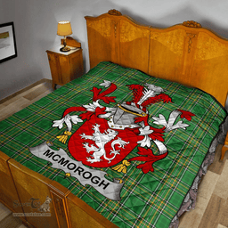 Scottish Mcmorogh Or Mcmorrow Irish Coat of Arms Family Crest Quilt Irish National Tartan Irish County Quilts