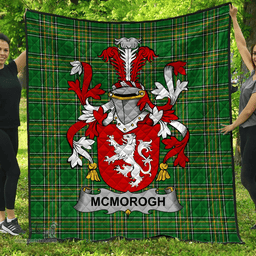 Scottish Mcmorogh Or Mcmorrow Irish Coat of Arms Family Crest Quilt Irish National Tartan Irish County Quilts