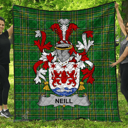 Scottish Neill Or O'Neill Irish Coat of Arms Family Crest Quilt Irish National Tartan Irish County Quilts