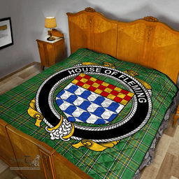 Scottish House Of Fleming Irish Coat of Arms Family Crest Quilt Irish National Tartan Irish County Quilts