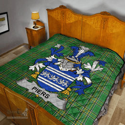 Scottish Piers Irish Coat of Arms Family Crest Quilt Irish National Tartan Irish County Quilts