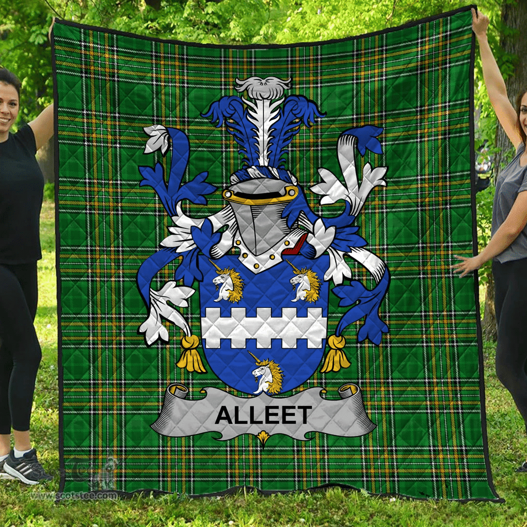 Scottish Alleet Irish Coat of Arms Family Crest Quilt Irish National Tartan Irish County Quilts