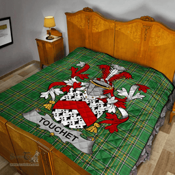 Scottish Touchet Irish Coat of Arms Family Crest Quilt Irish National Tartan Irish County Quilts