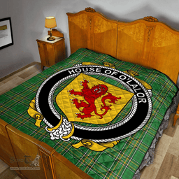 Scottish House Of O'Lalor Irish Coat of Arms Family Crest Quilt Irish National Tartan Irish County Quilts