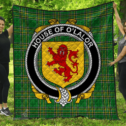 Scottish House Of O'Lalor Irish Coat of Arms Family Crest Quilt Irish National Tartan Irish County Quilts