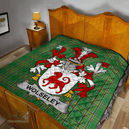 Scottish Wolseley Irish Coat of Arms Family Crest Quilt Irish National Tartan Irish County Quilts