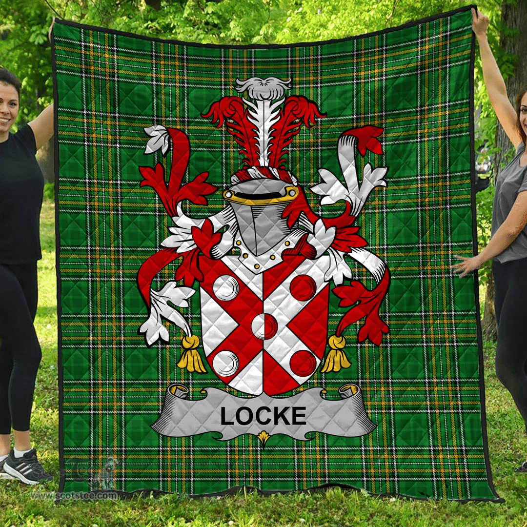 Scottish Locke Irish Coat of Arms Family Crest Quilt Irish National Tartan Irish County Quilts