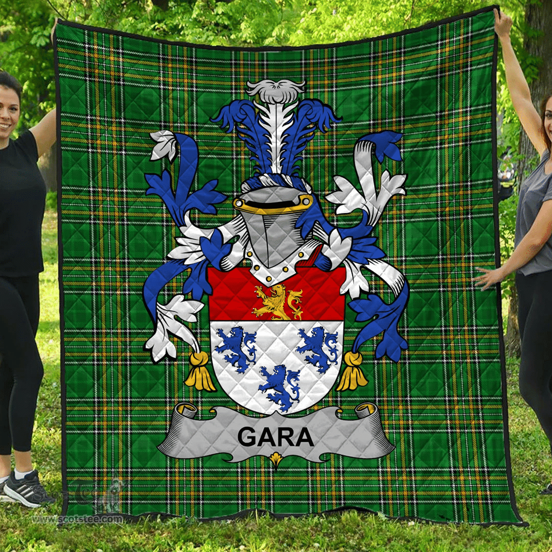 Scottish Gara Or O'Gara Irish Coat of Arms Family Crest Quilt Irish National Tartan Irish County Quilts