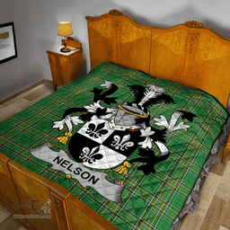 Scottish Nelson Or Nealson Irish Coat of Arms Family Crest Quilt Irish National Tartan Irish County Quilts