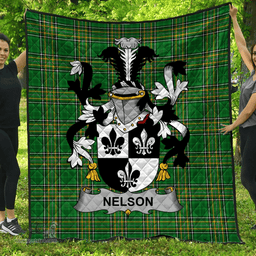 Scottish Nelson Or Nealson Irish Coat of Arms Family Crest Quilt Irish National Tartan Irish County Quilts
