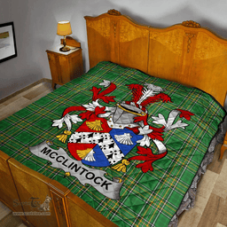 Scottish Mcclintock Irish Coat of Arms Family Crest Quilt Irish National Tartan Irish County Quilts