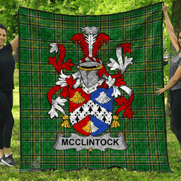 Scottish Mcclintock Irish Coat of Arms Family Crest Quilt Irish National Tartan Irish County Quilts