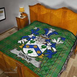 Scottish Grove Irish Coat of Arms Family Crest Quilt Irish National Tartan Irish County Quilts