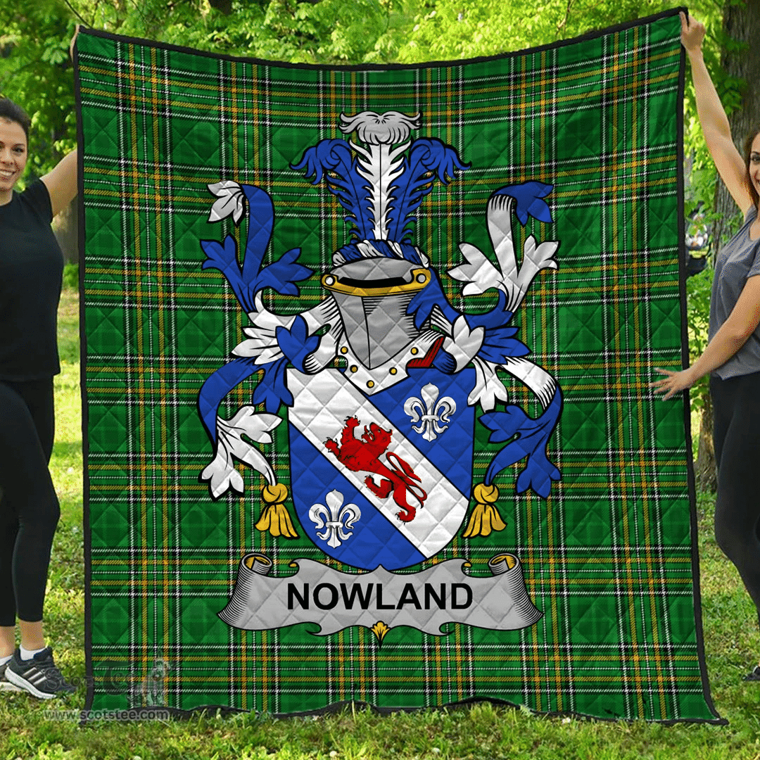 Scottish Nowland Irish Coat of Arms Family Crest Quilt Irish National Tartan Irish County Quilts