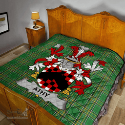 Scottish Athy Irish Coat of Arms Family Crest Quilt Irish National Tartan Irish County Quilts